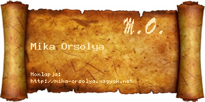 Mika Orsolya névjegykártya