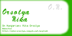 orsolya mika business card